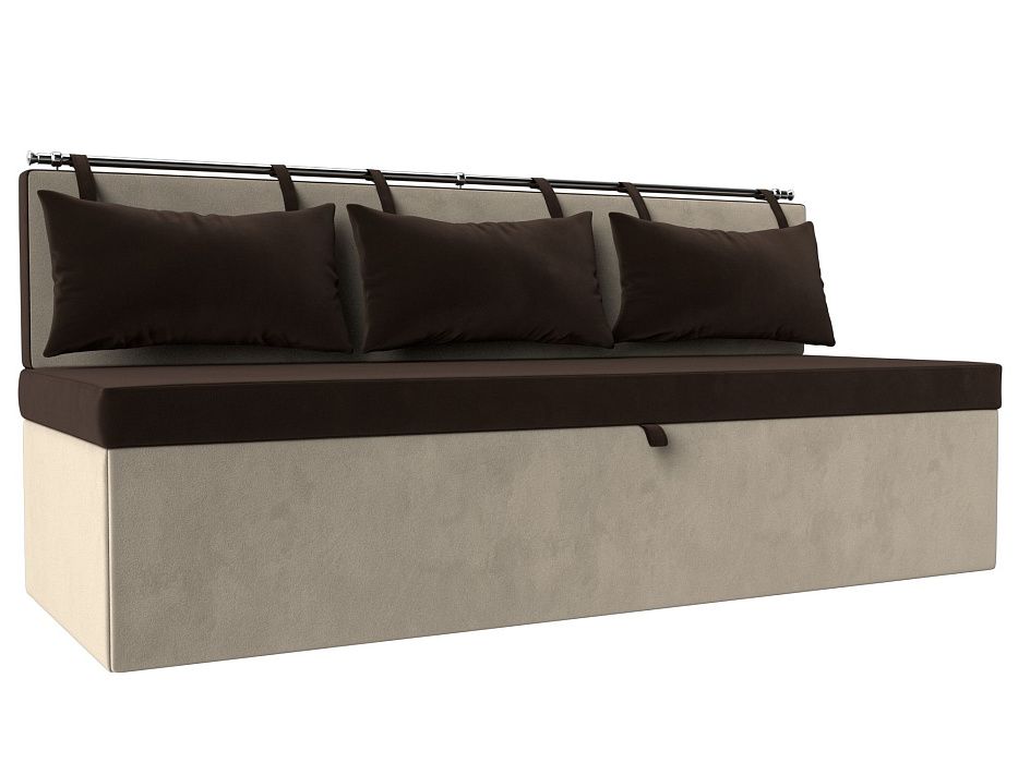 Кухонный прямой диван Метро (коричневый\бежевый цвет)