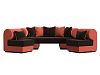 Набор Кипр-3 (диван, 2 кресла) (коричневый\коралловый цвет)