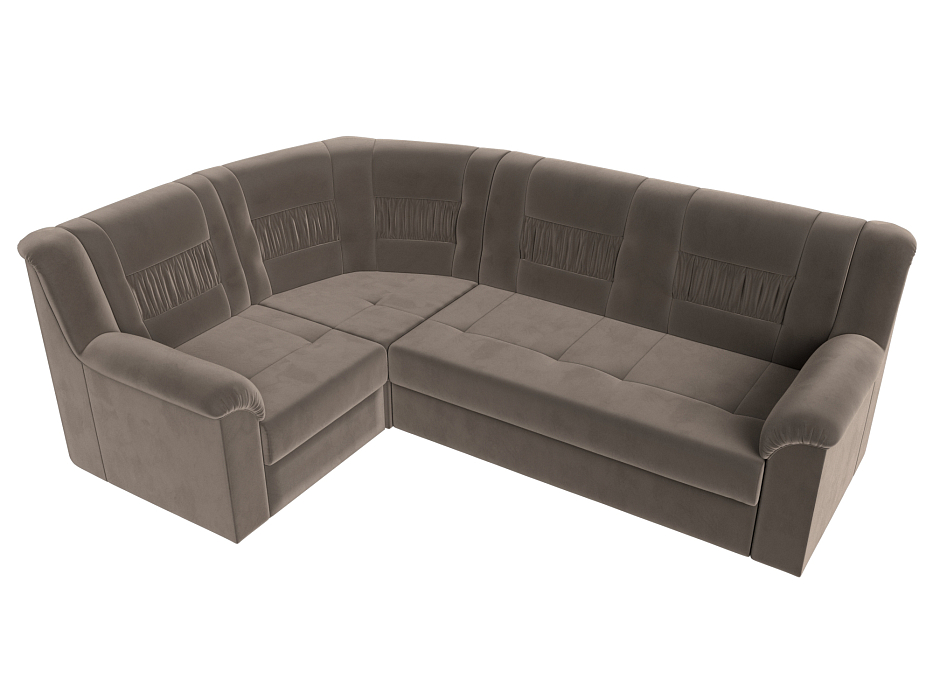 Диван угловой Карелия левый угол (seven 727 коричневый)
