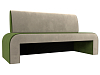 Кухонный прямой диван Кармен (зеленый\бежевый цвет)