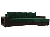 Угловой диван Дубай правый угол (зеленый\коричневый цвет)