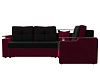 Угловой диван Комфорт правый угол (черный\бордовый цвет)