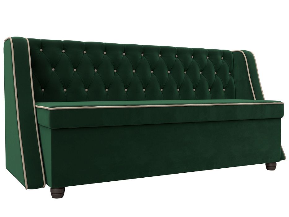 Кухонный прямой диван Лофт (зеленый\бежевый цвет)