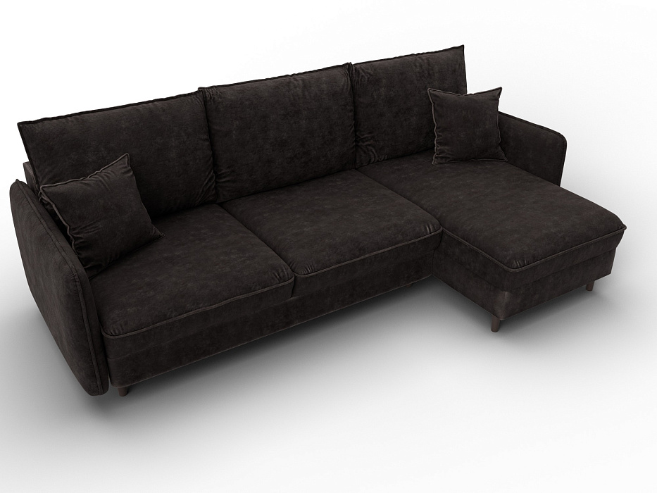 Диван угловой Лига-064 НПБ угол универсальный (brut 17 коричневый)