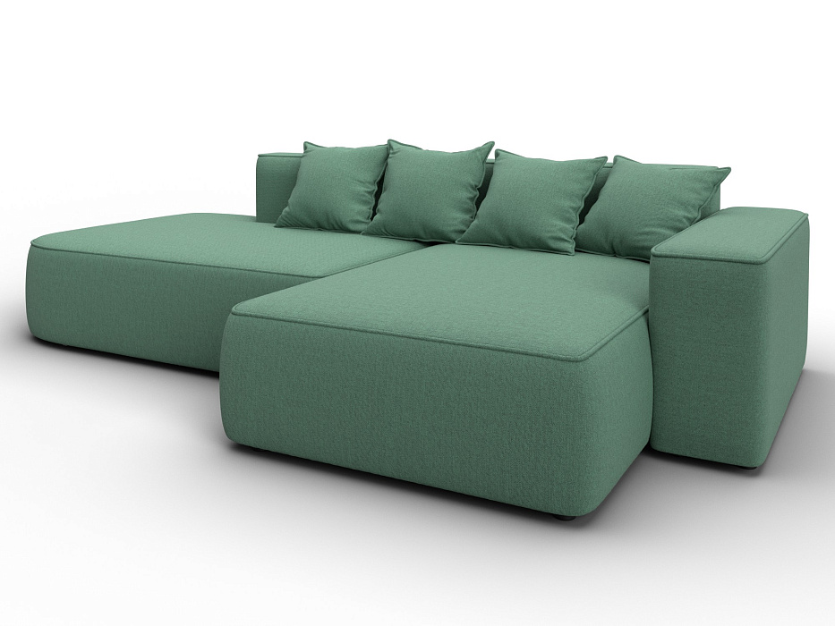 Диван угловой Лига-065 угол правый (амур 11 зеленый)