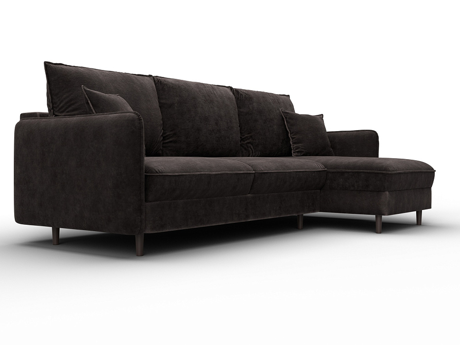 Диван угловой Лига-064 НПБ угол универсальный (brut 17 коричневый)