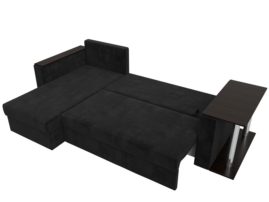 Диван угловой Атланта со столом левый угол (черный)