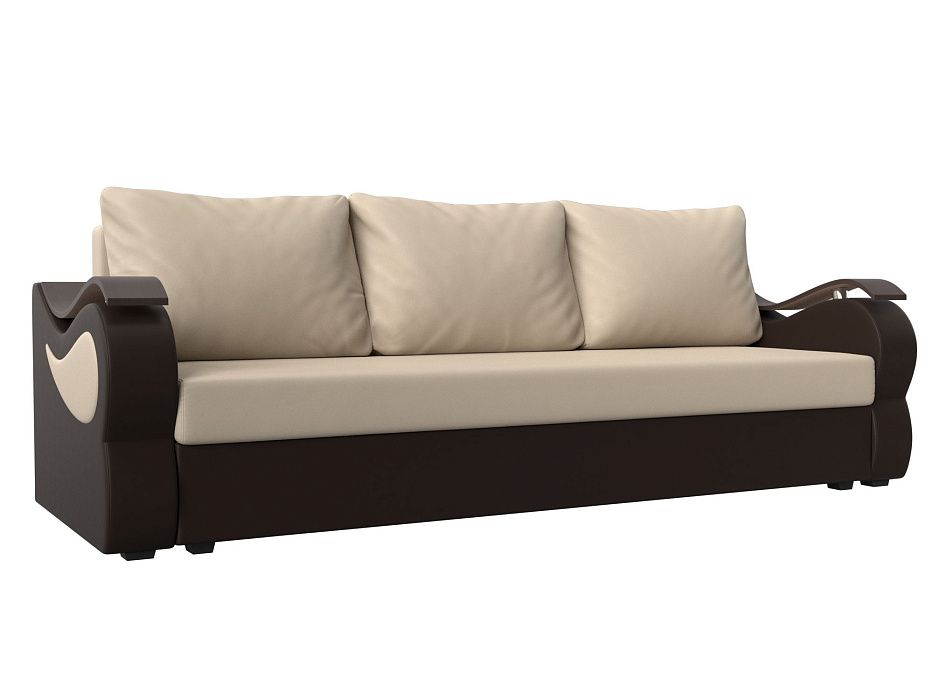 Прямой диван Меркурий Лайт (бежевый\коричневый цвет)