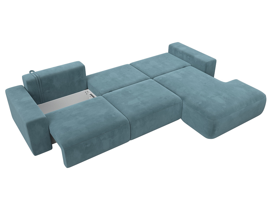 Диван угловой Лига-036 НПБ Классик Лонг правый угол (бирюзовый)