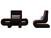 Набор Волна-3 (стол, 2 кресла) (коричневый)
