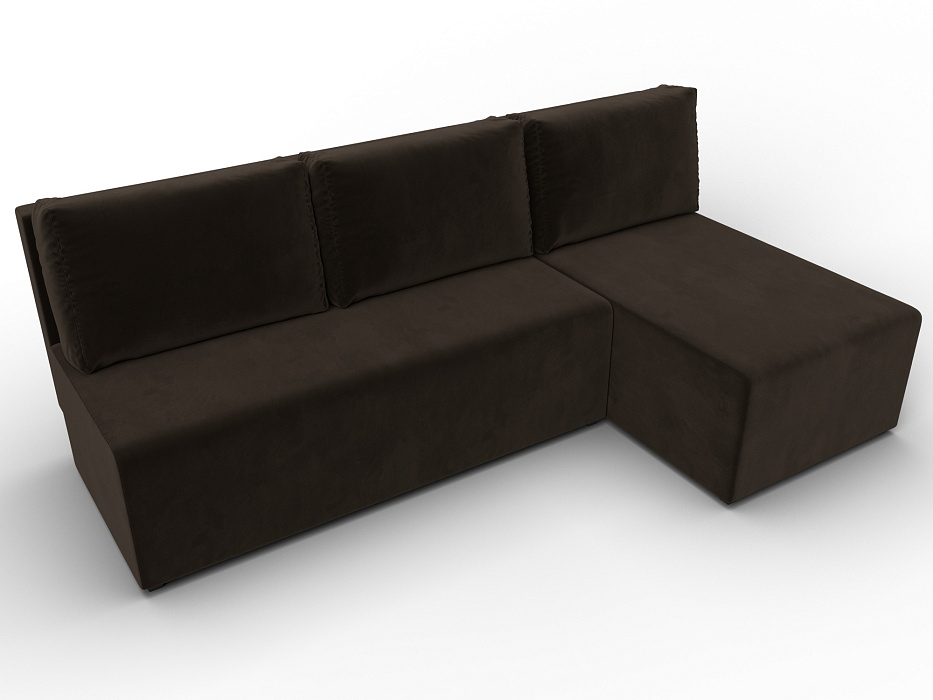 Диван угловой Поло правый угол (коричневый)