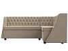 Кухонный угловой диван Лофт правый угол (бежевый\бежевый цвет)