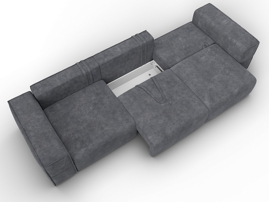 Диван прямой Лига-058 НПБ Лонг (brut 16 темно-серый)