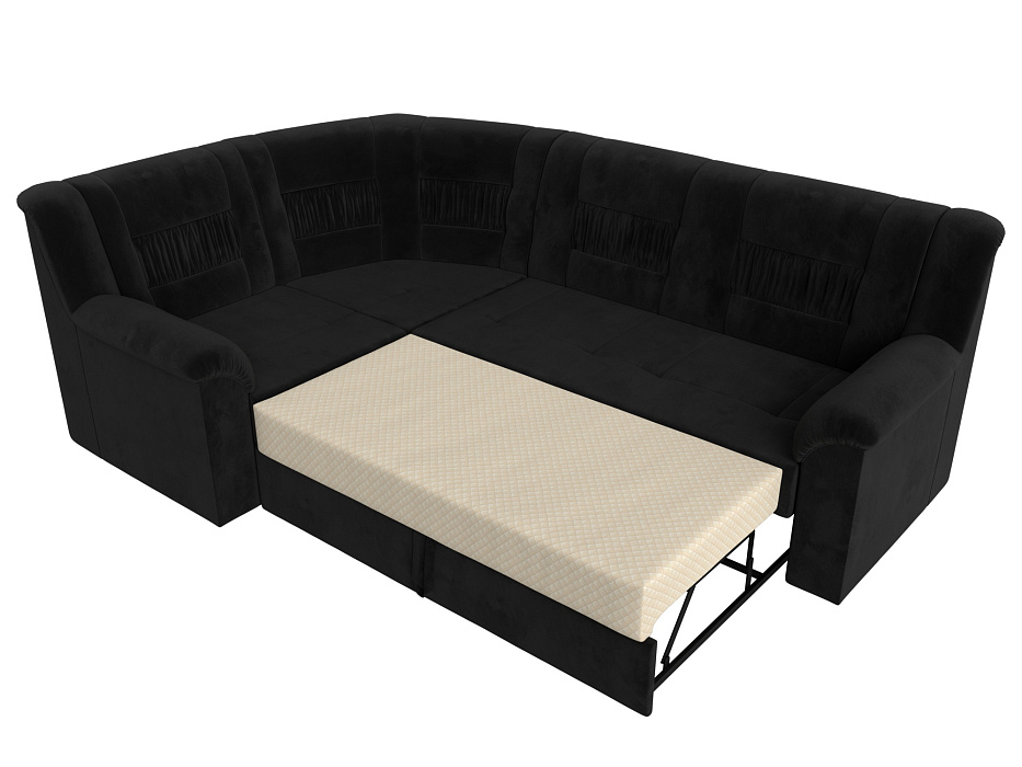 Диван угловой Карелия левый угол (seven 35 черный)