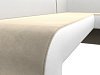 Кухонный угловой диван Кармен правый угол (бежевый\белый цвет)