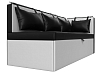 Кухонный диван Метро с углом справа (черный\белый цвет)