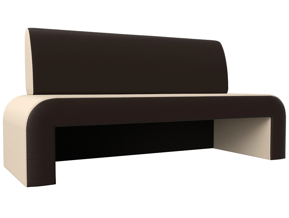 Кухонный прямой диван Кармен (бежевый\коричневый цвет)