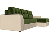 Угловой диван Эмир БС правый угол (зеленый\бежевый цвет)