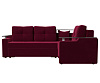 Угловой диван Комфорт правый угол (бордовый цвет)