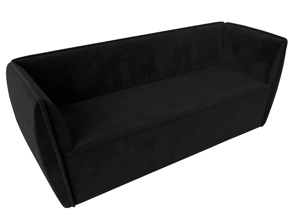 Диван кухонный прямой Бергамо 3-х местный (seven 35 черный)