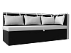 Кухонный диван Метро с углом справа (белый\черный цвет)