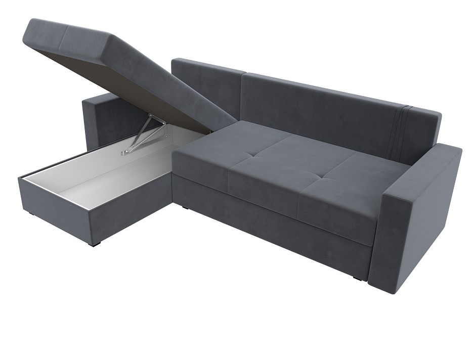 Диван угловой Верона Лайт левый угол (seven 17 серый)