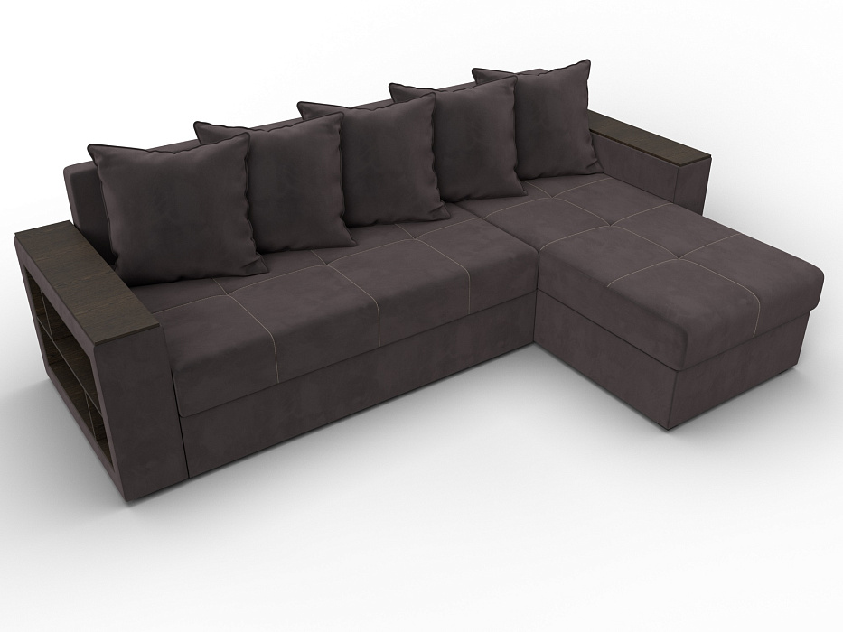 Диван угловой Дубай Лайт угол универсальный (seven 727 коричневый)