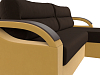 Угловой диван Форсайт правый угол (коричневый\желтый цвет)