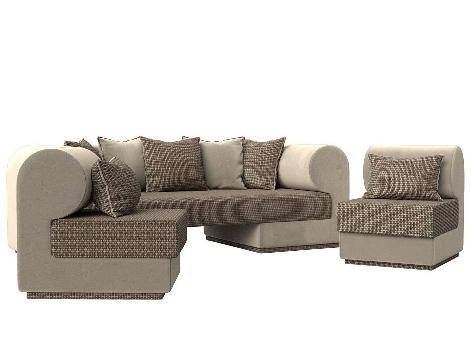 Набор Кипр-3 (диван, 2 кресла) (корфу 03\бежевый цвет)
