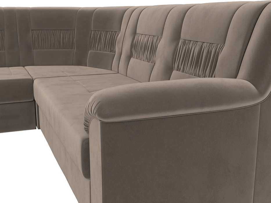 Диван угловой Карелия левый угол (seven 727 коричневый)