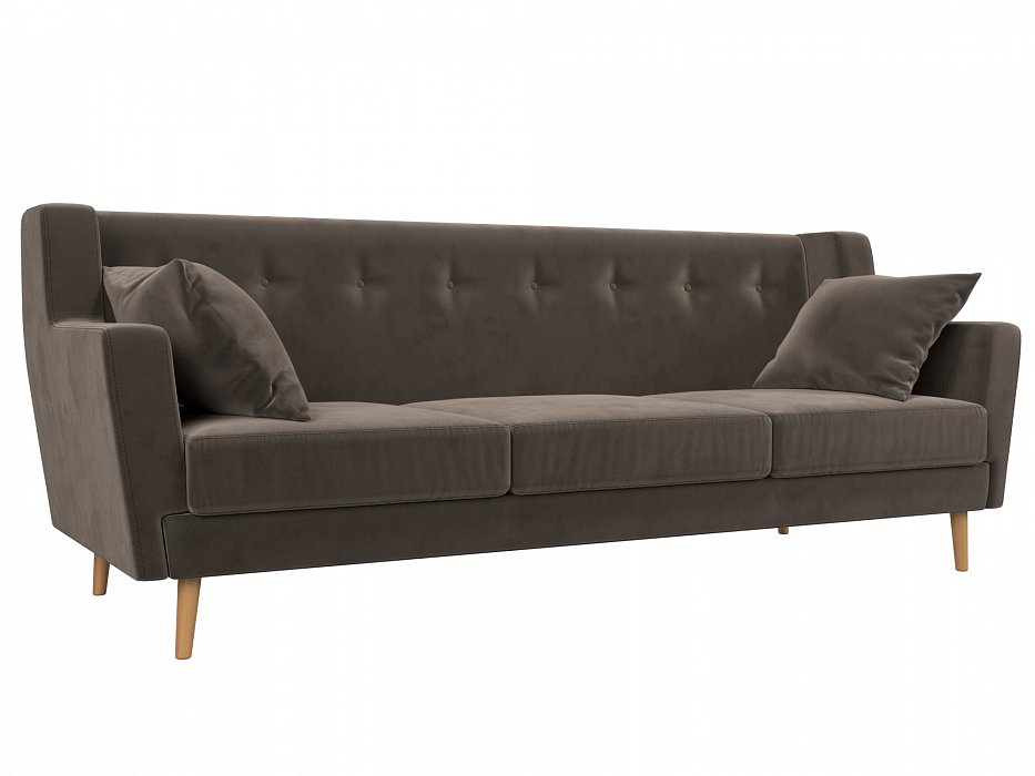 Прямой диван Брайтон 3 (коричневый)