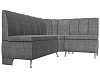 Кухонный угловой диван Кантри правый угол (серый)