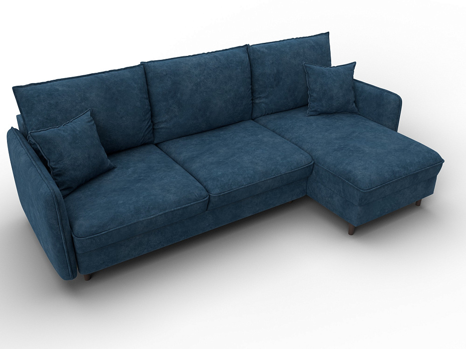 Диван угловой Лига-064 НПБ угол универсальный (brut 11 синий)