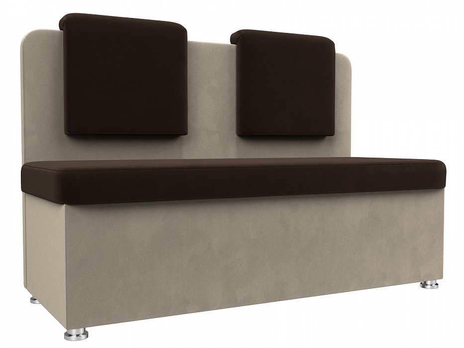 Кухонный прямой диван Маккон 2-х местный (коричневый\бежевый цвет)