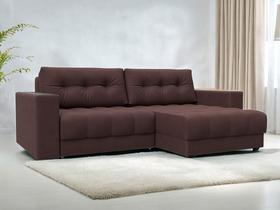 Диван угловой с декором Лига-049 НПБ (joly 09 бордовый)