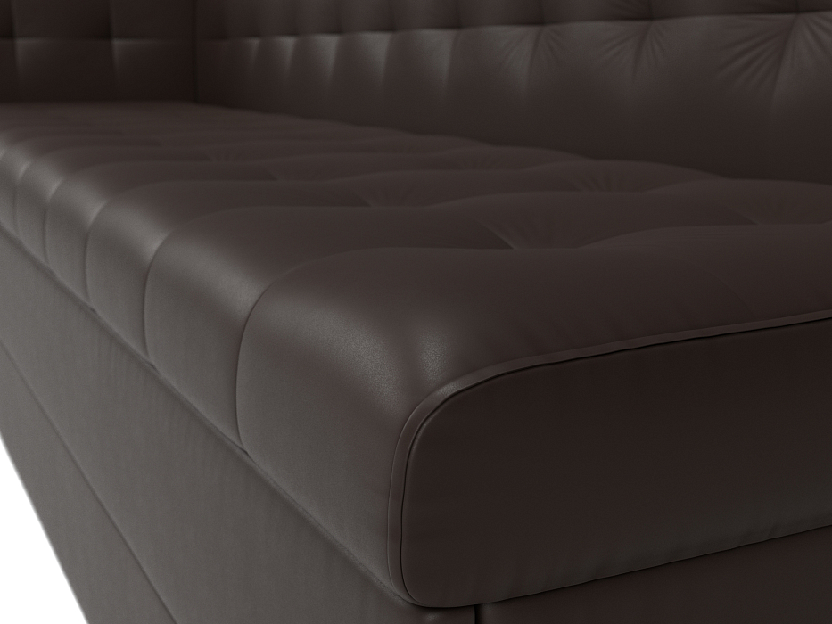 Диван кухонный прямой Бриз с углом слева (коричневый)