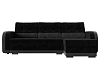 Угловой диван Марсель правый угол (черный\серый цвет)