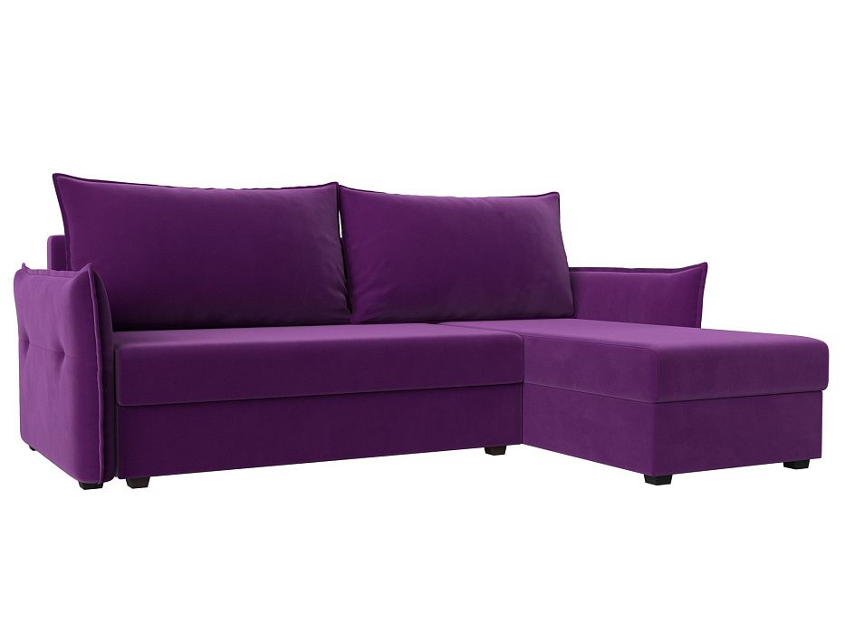 Угловой диван Лига-004 правый угол (фиолетовый цвет)