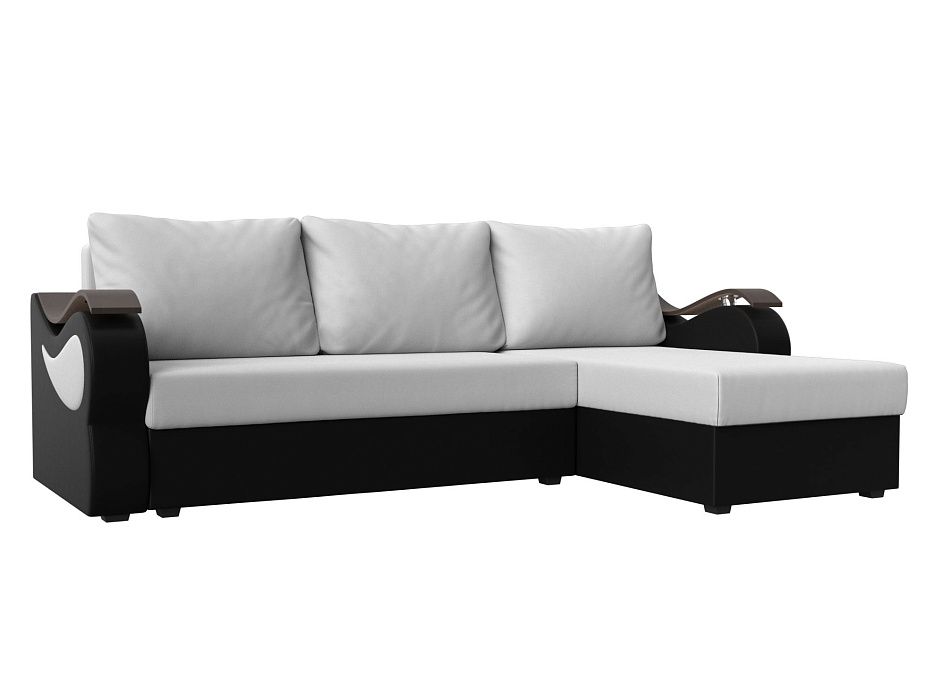 Угловой диван Меркурий Лайт правый угол (белый\черный цвет)