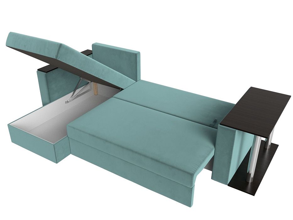 Диван угловой Атланта Лайт левый угол (бирюзовый)