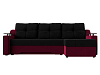 Угловой диван Сенатор правый угол (черный\бордовый цвет)