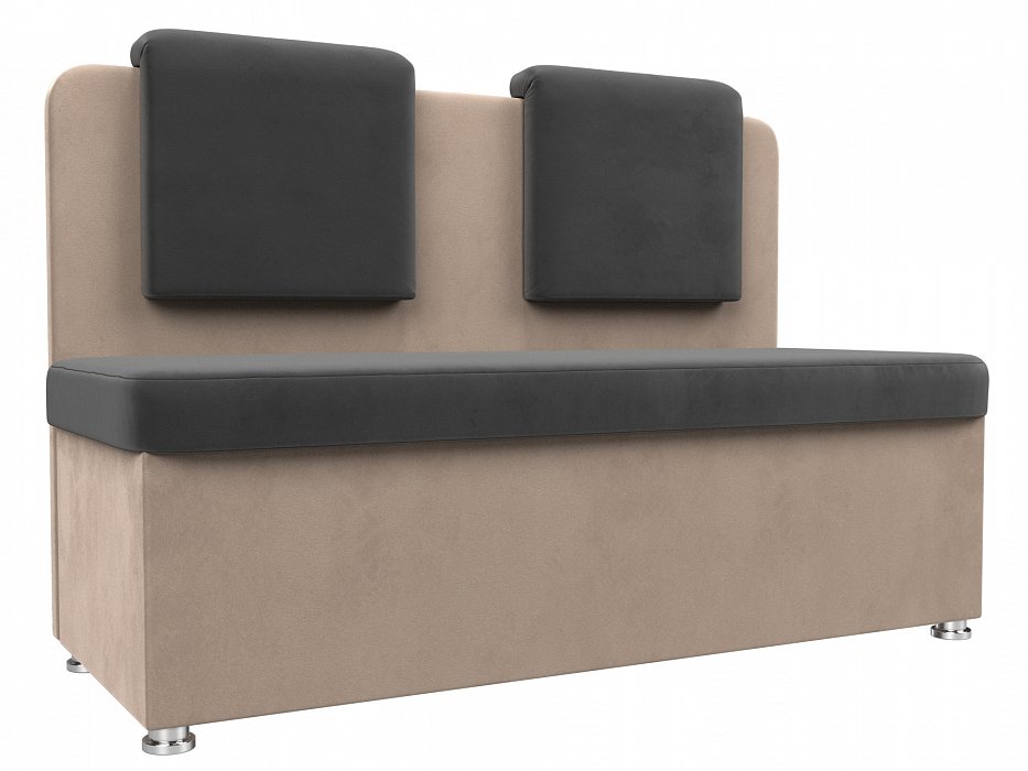 Кухонный прямой диван Маккон 2-х местный (серый\бежевый цвет)