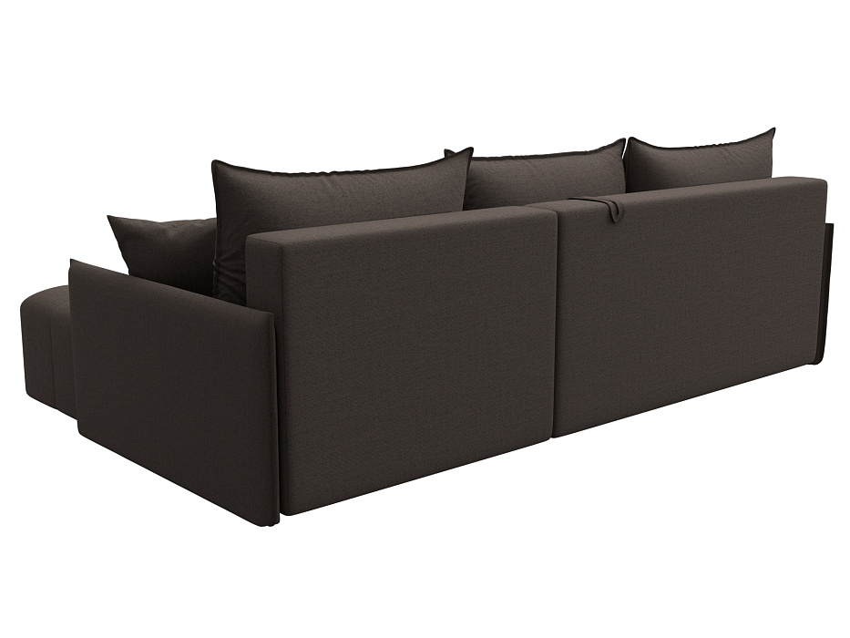 Диван угловой Лига-054 НПБ угол универсальный (амур 05 коричневый)