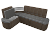 Кухонный угловой диван Тефида левый угол (серый\коричневый)