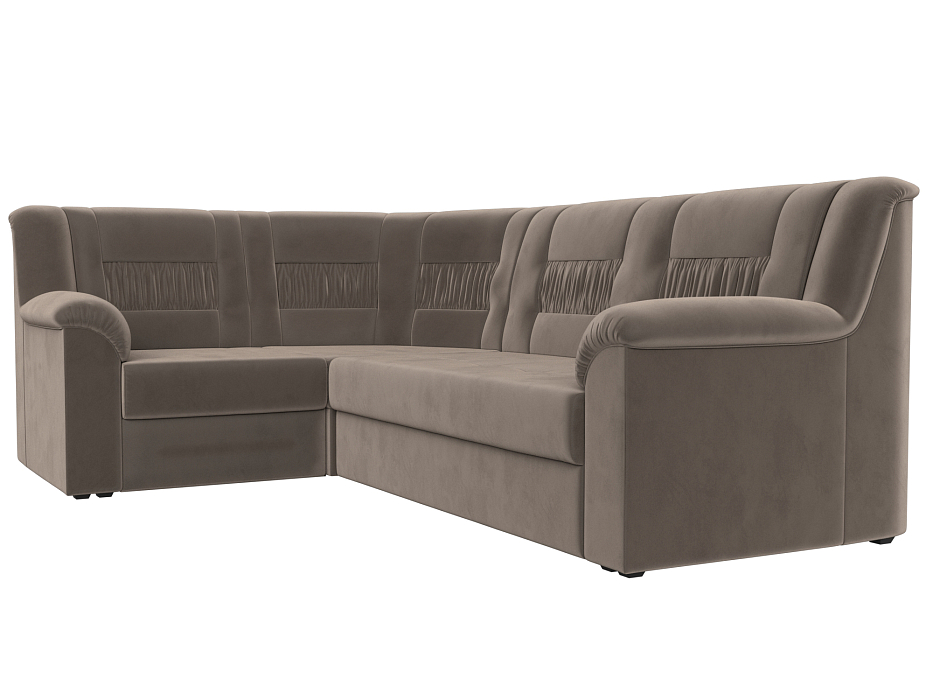 Диван угловой Карелия левый угол (seven 727 коричневый)